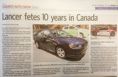 10th Anniversary Mitsubishi Lancer at the 2013 Canadian International Auto Show