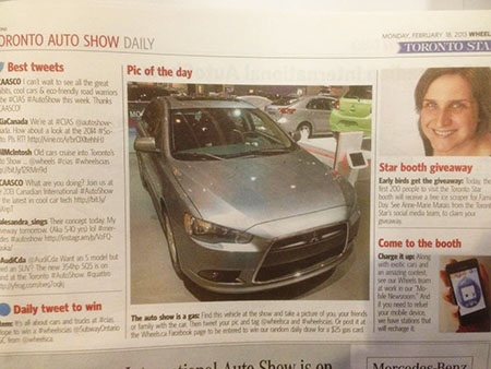 Mitsubishi Lancer Sportback in the Toronto Star