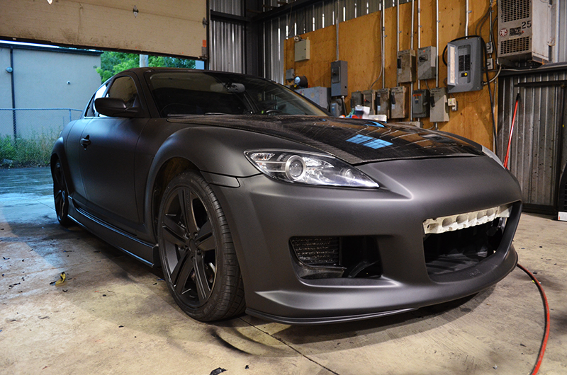 Mazda Rx8 Plasti Dipped matte black finished